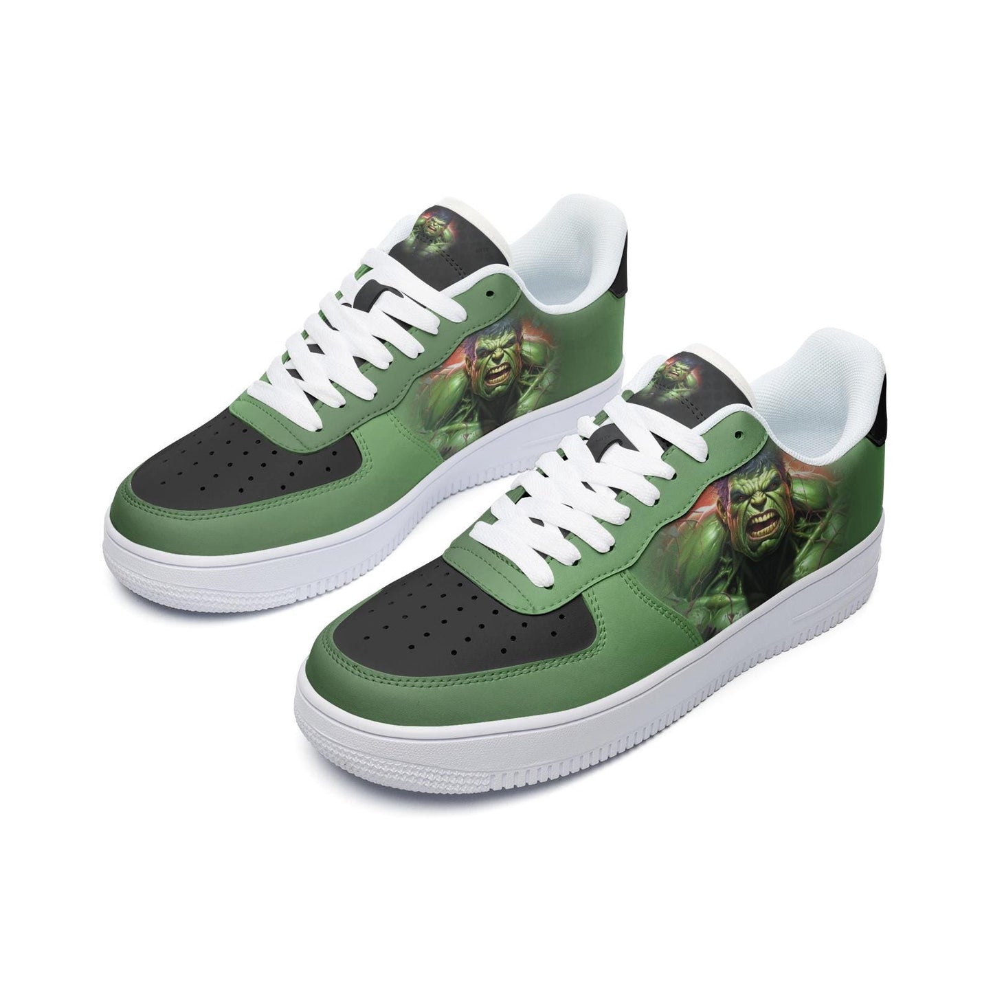 ALIM4U "Mean Green" Unisex Low Top Leather Sneakers