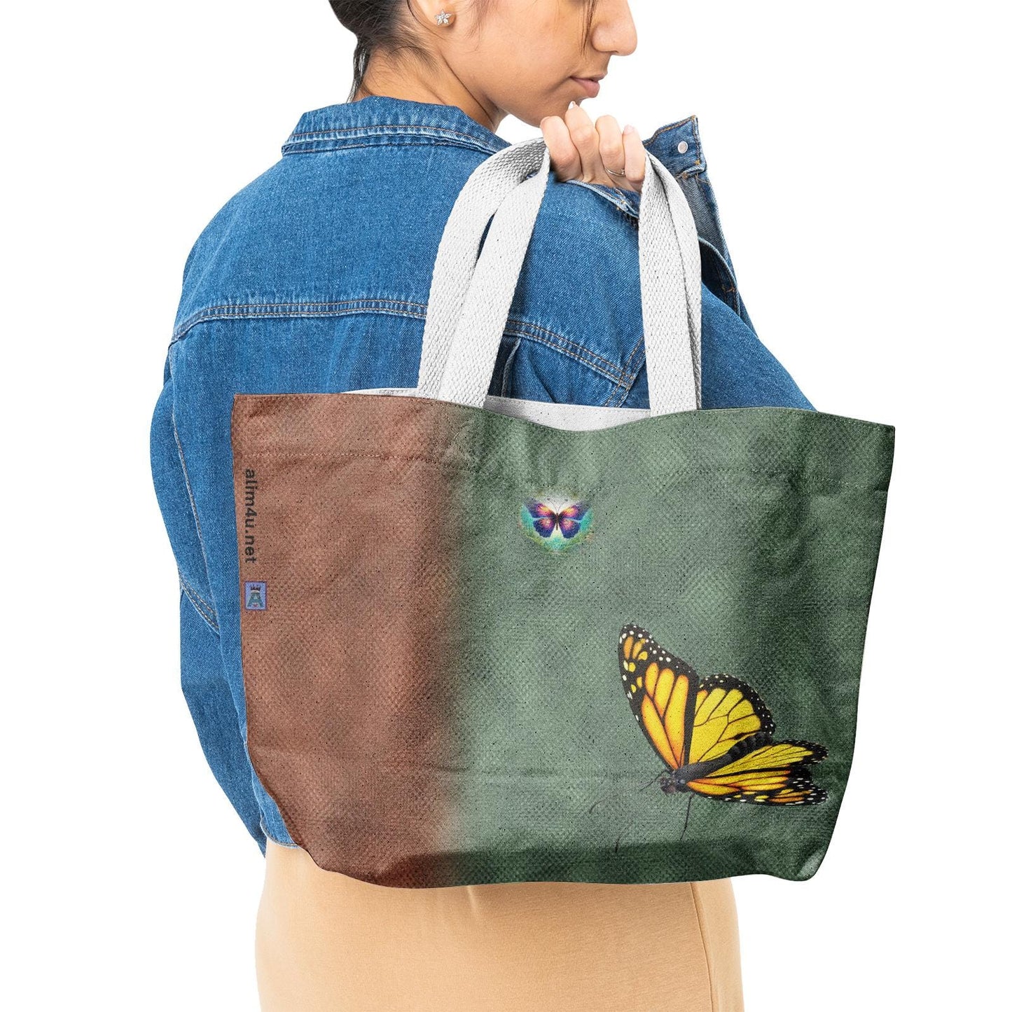 ALIM4U "Blossom" Heavy Duty and Strong Natural Canvas Tote Bags