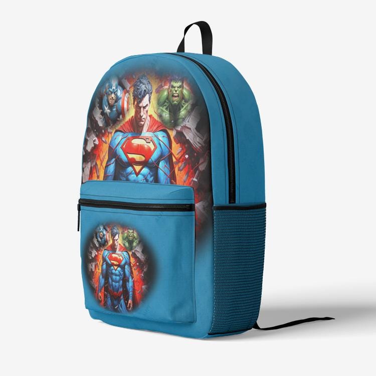 ALIM4U "Super" Retro Colorful Print Trendy Backpack