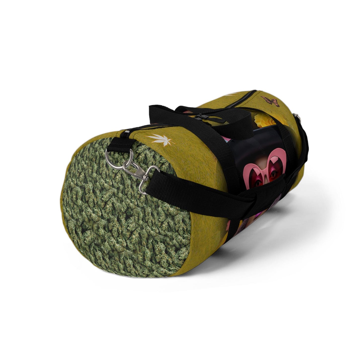ALIM4U- Golden Sunset Marijuana Duffel Bag, Black Girls Smoke Field of Trees, Weed Lovers Carryall, Cannabis Travel Tote