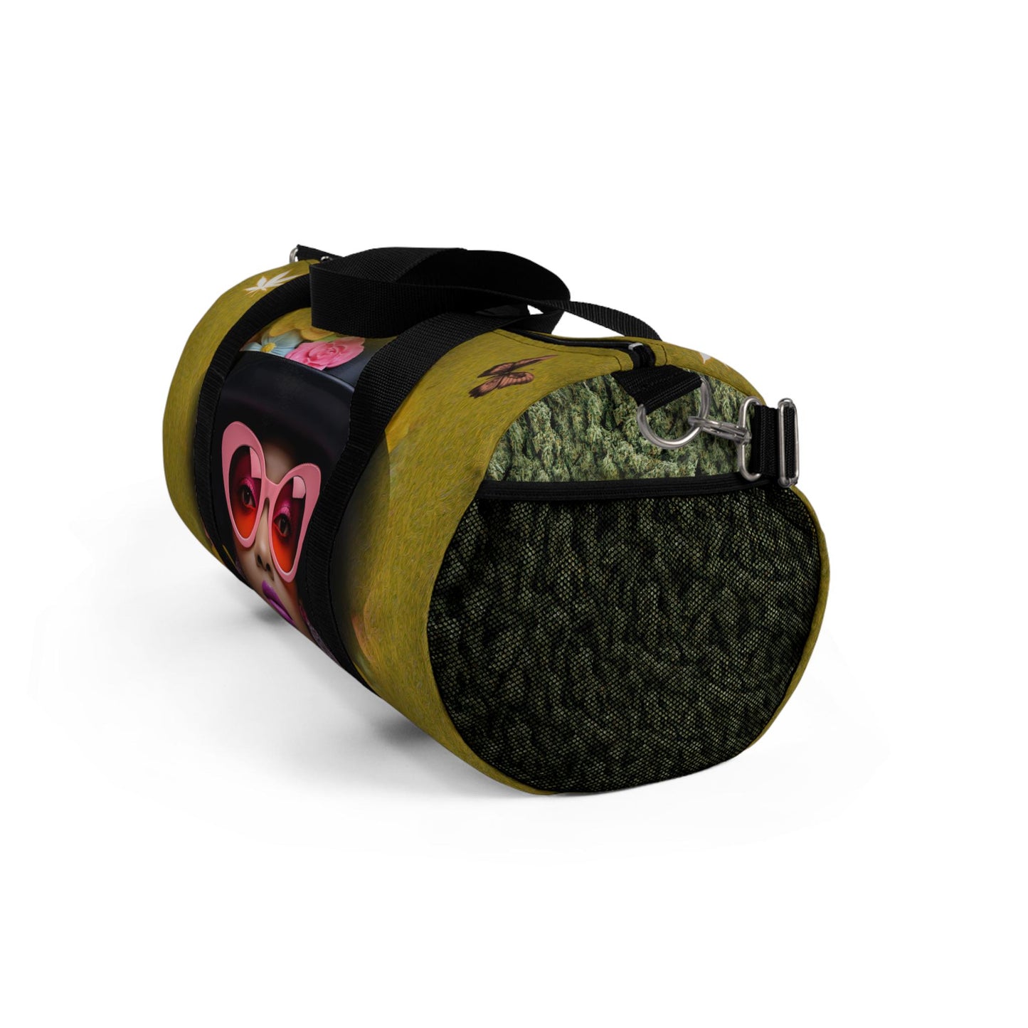 ALIM4U- Golden Sunset Marijuana Duffel Bag, Black Girls Smoke Field of Trees, Weed Lovers Carryall, Cannabis Travel Tote