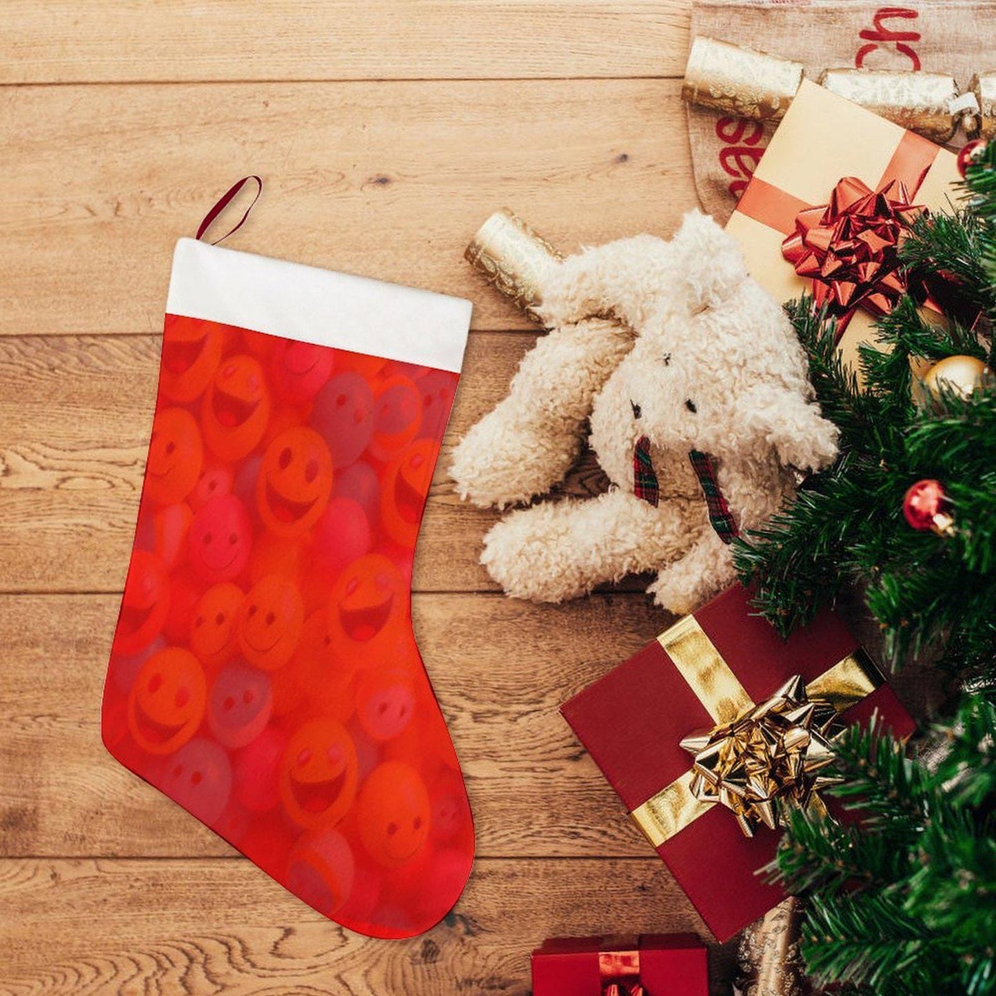 ALIM4U- Emoji laden Christmas Stocking is a great gift idea for putting a smile on the face of a fav in your circle.