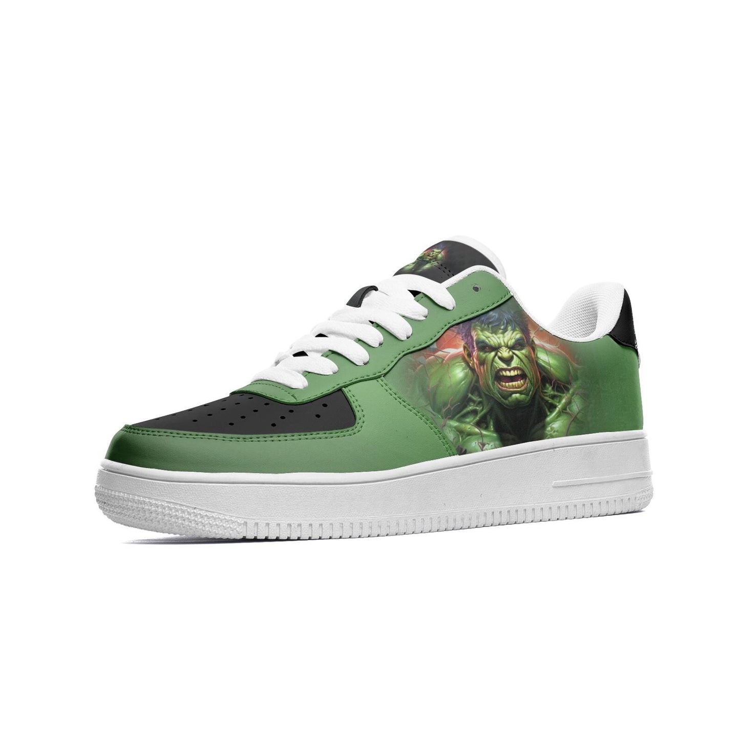 ALIM4U "Mean Green" Unisex Low Top Leather Sneakers