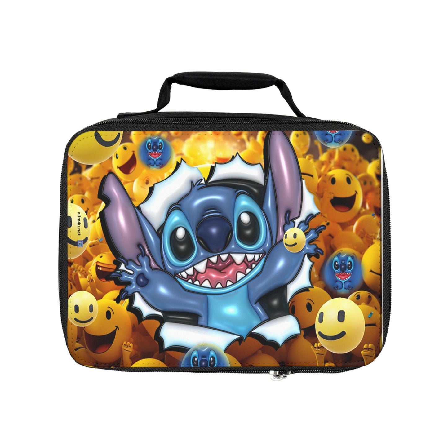 ALIM4U - Colorful Cartoon Lunch Bag for Kids | Fun Insulated Lunchbox, Back to School, Gift for Boys, Girls, Lunch Accessories, Happy Vibes