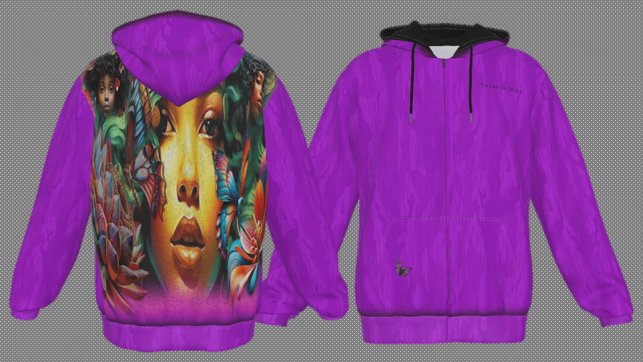 ALIM4U-Twine is Mine multicolor flowers butterflies Hoodie