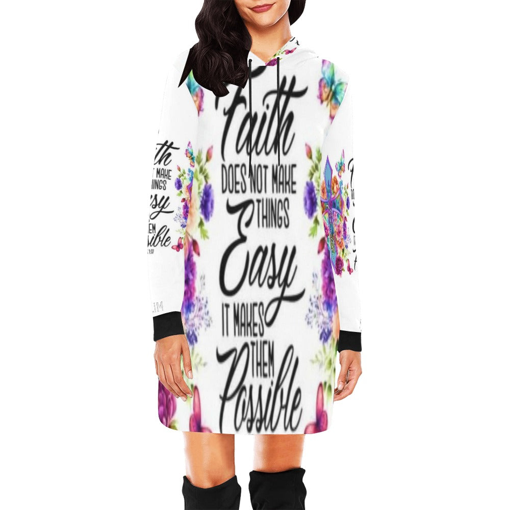 ALIM4U- Faith Women's All Over Print Hoodie Mini Dress(Model H27)
