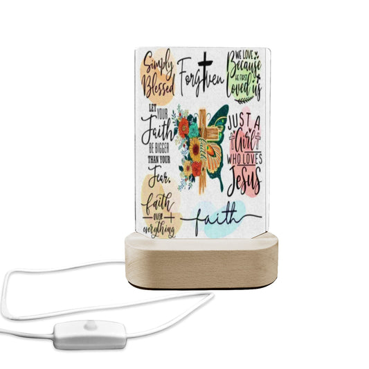 ALIM4U- Faith 4 Acrylic Photo Panel with Lighted Stand (Made in Queens)
