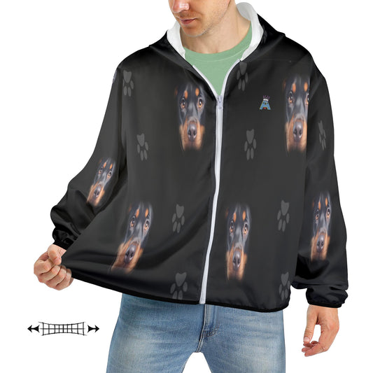 ALIM4U- Rottweiler Dog Men's Sun Protection Hoodie(Model H62)