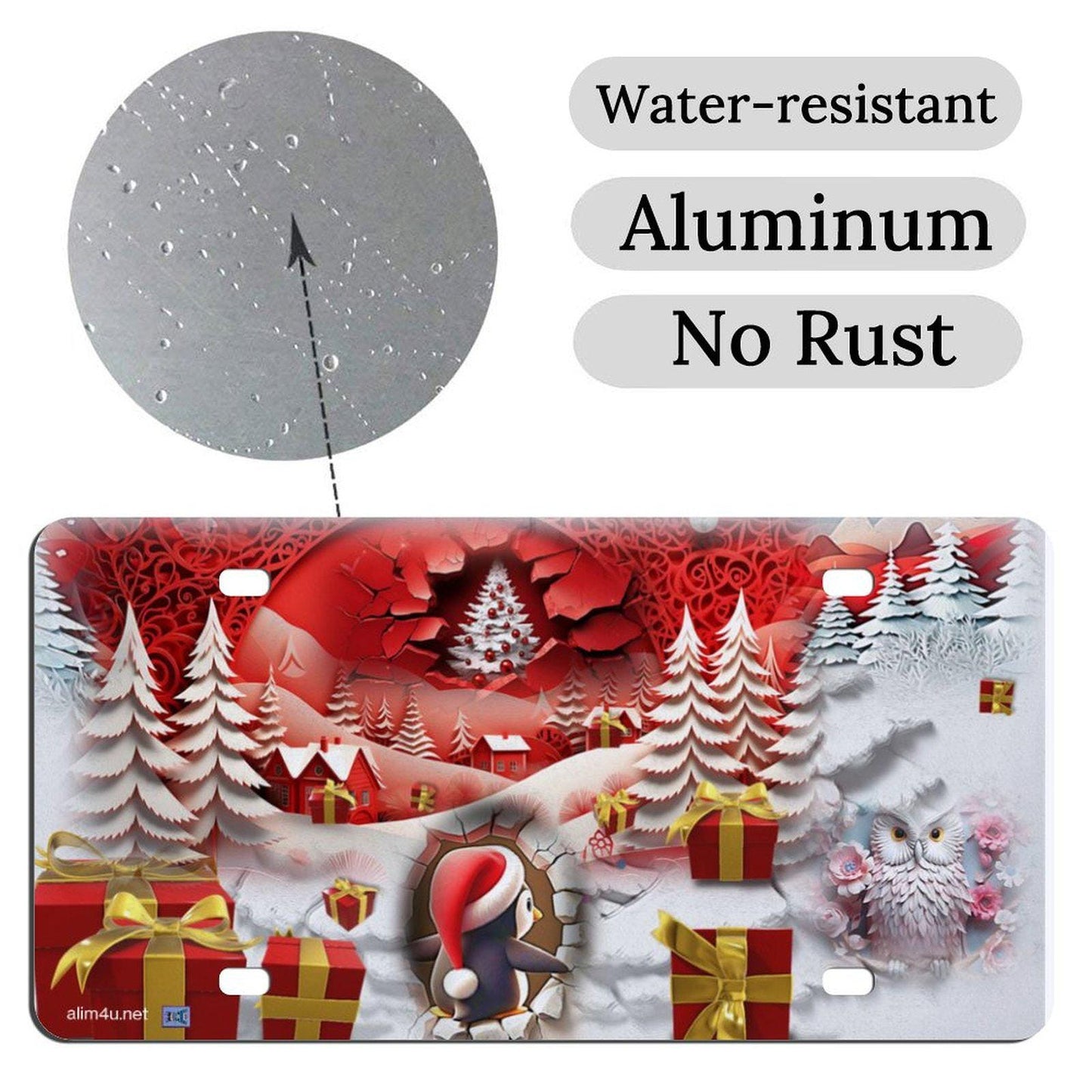 ALIM4U- Christmas Car License Plate-11.8”x5.9"