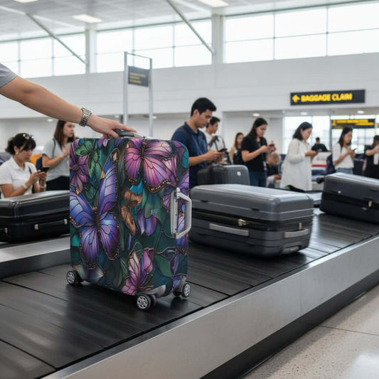 Luggage Cover Monarch Butterfly Stained Glass Design 
