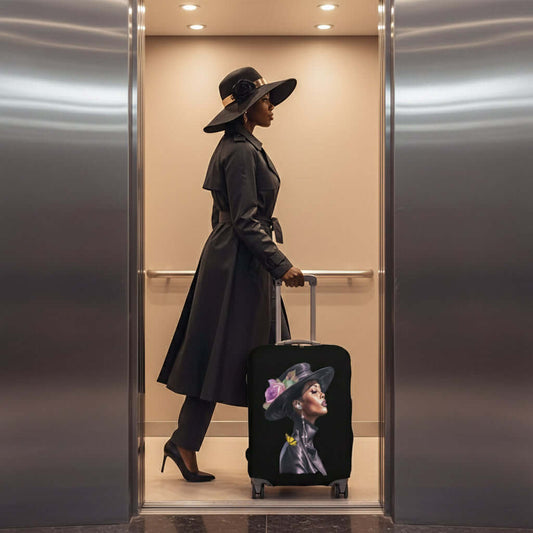  Luggage Cover Large Size 26-28 Black Woman Face Graphic 