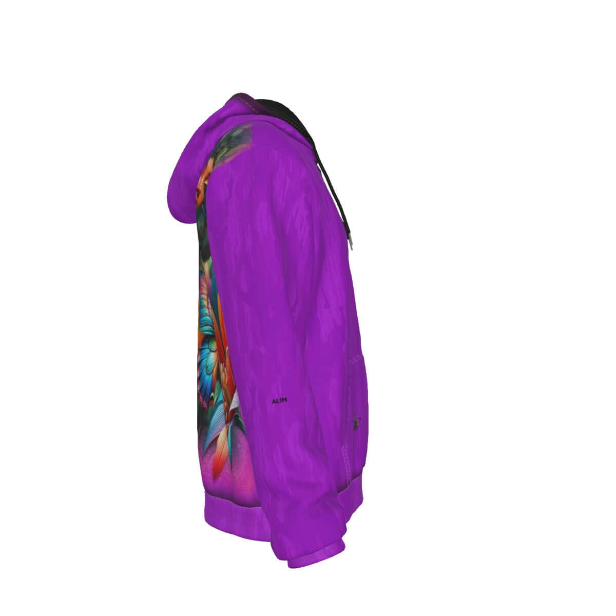 Multicolor Zip-Up Hoodie Flowers Butterflies Twine is Mine