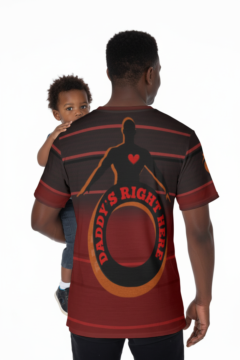 Man wearing a t-shirt with a graphic design on the back