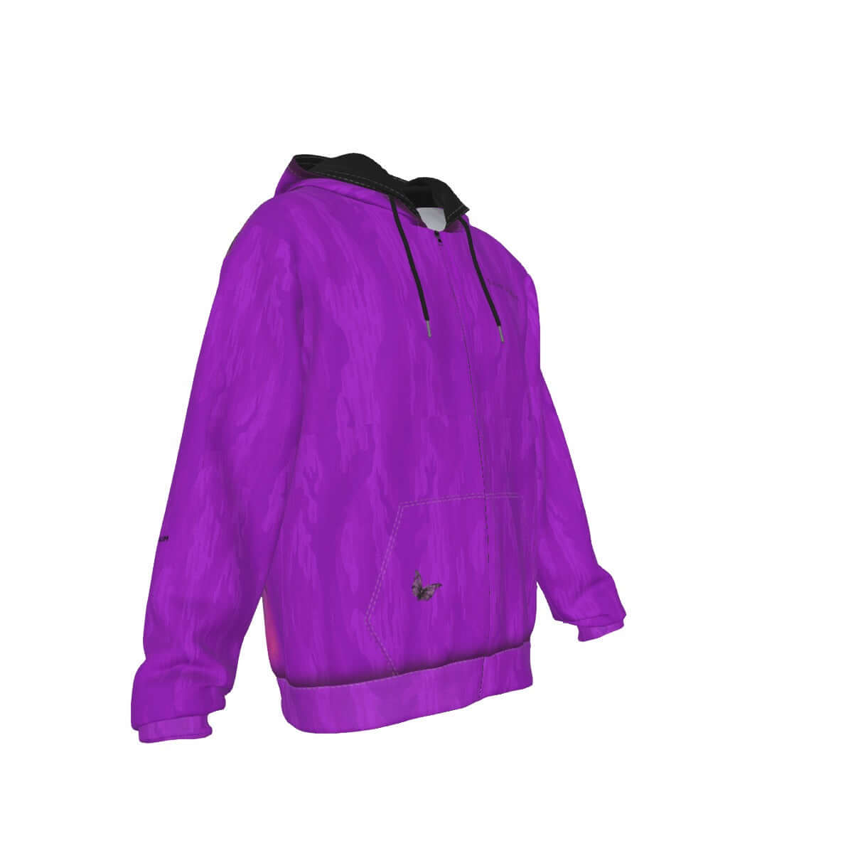 Multicolor Zip-Up Hoodie Flowers Butterflies Twine is Mine