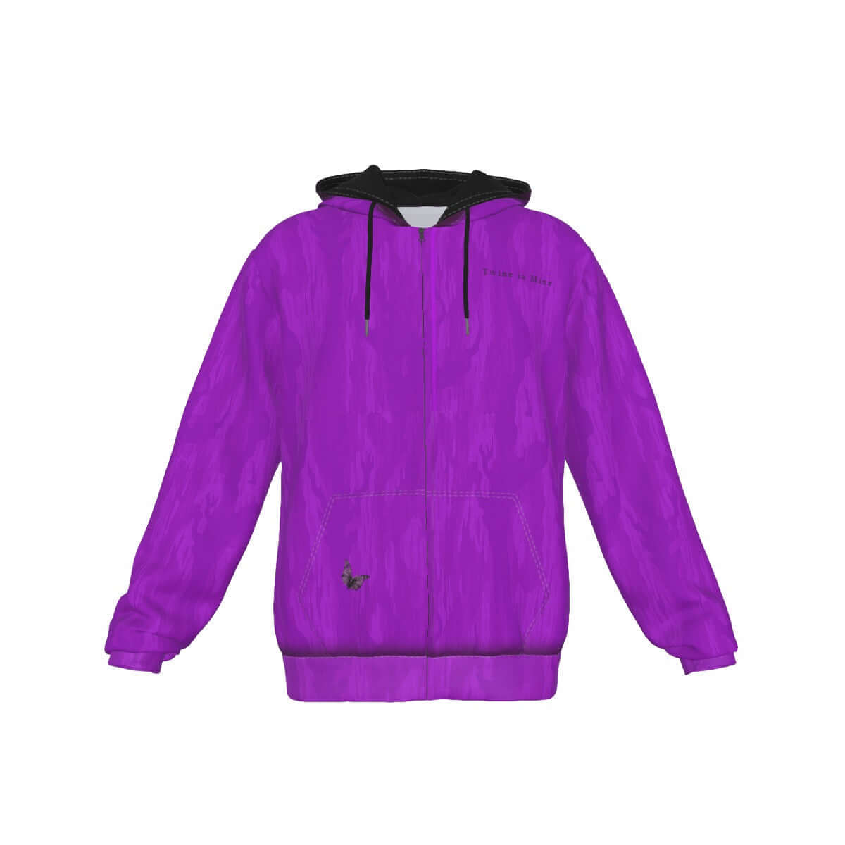 Multicolor Zip-Up Hoodie Flowers Butterflies Twine is Mine