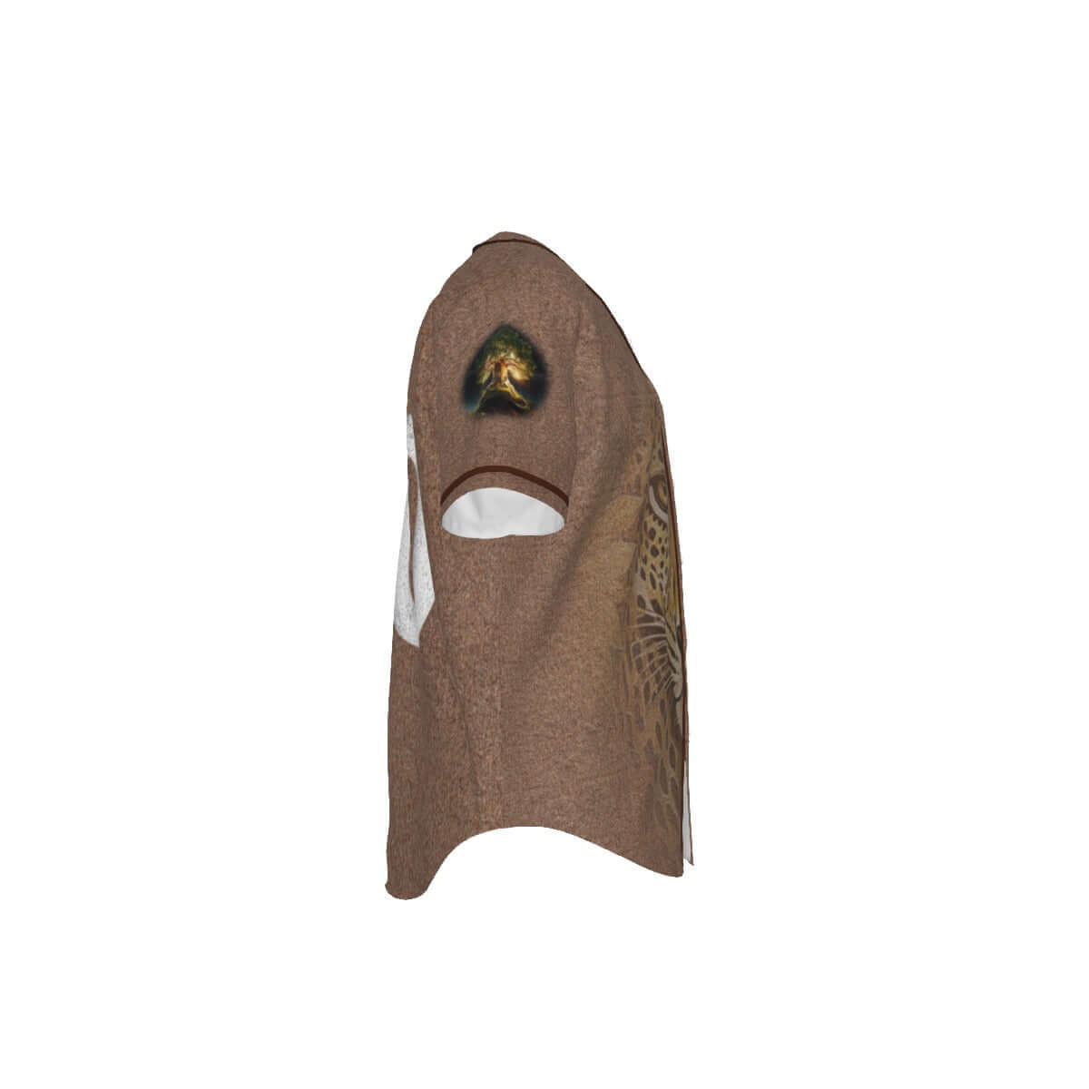 Brown balaclava with a logo on a white background