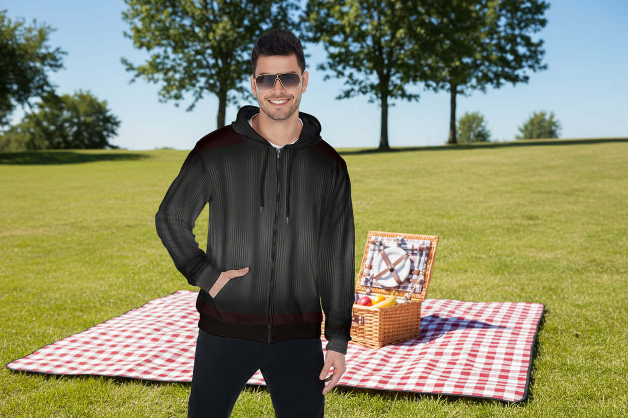 Gray and Black Zip Up Hoodie Textured Background