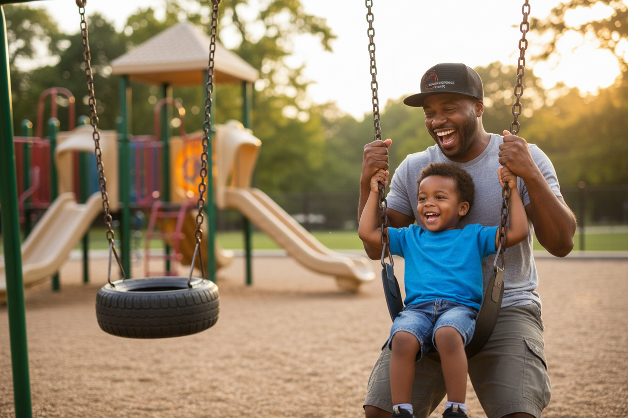 Black cap with text and logo on a white background