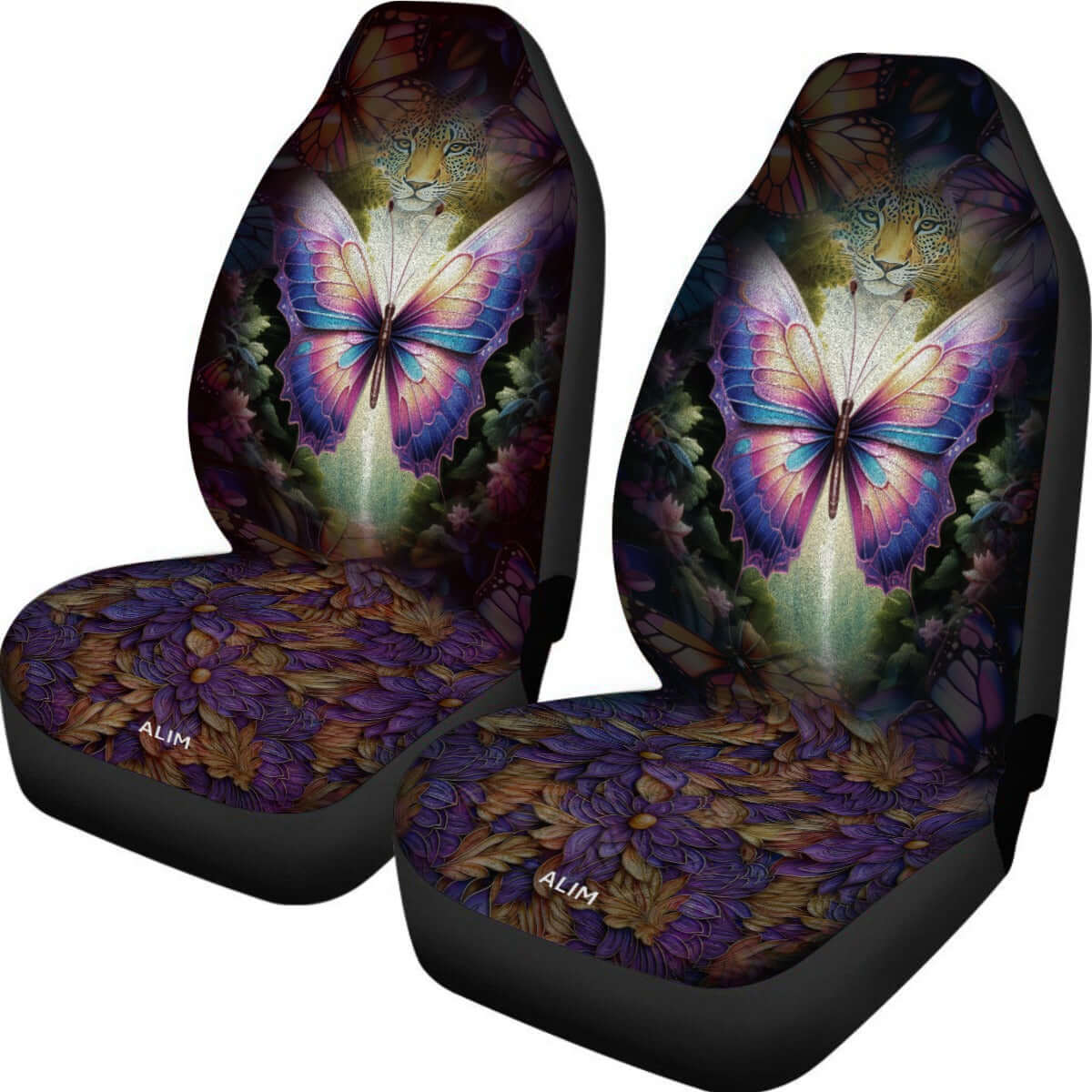 Car Seat Covers Multi-Colored Butterfly and Floral Design 