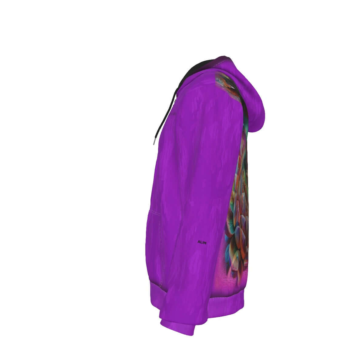 Multicolor Zip-Up Hoodie Flowers Butterflies Twine is Mine