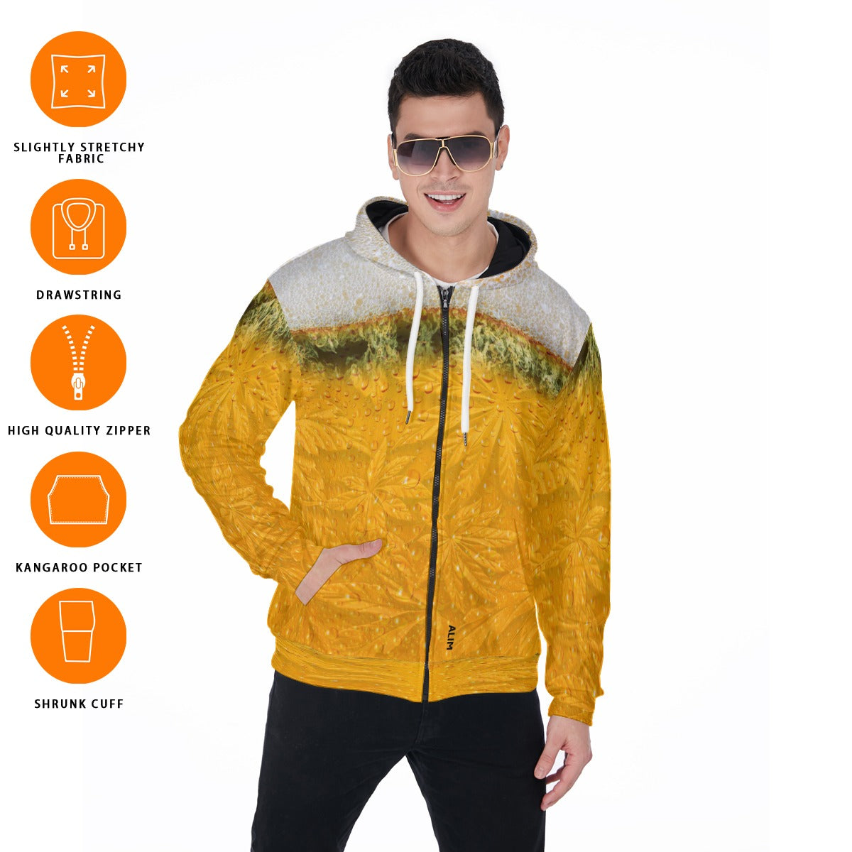 ALIM4U- Bubbles n Buds Zip Up Hoodie With Pocket