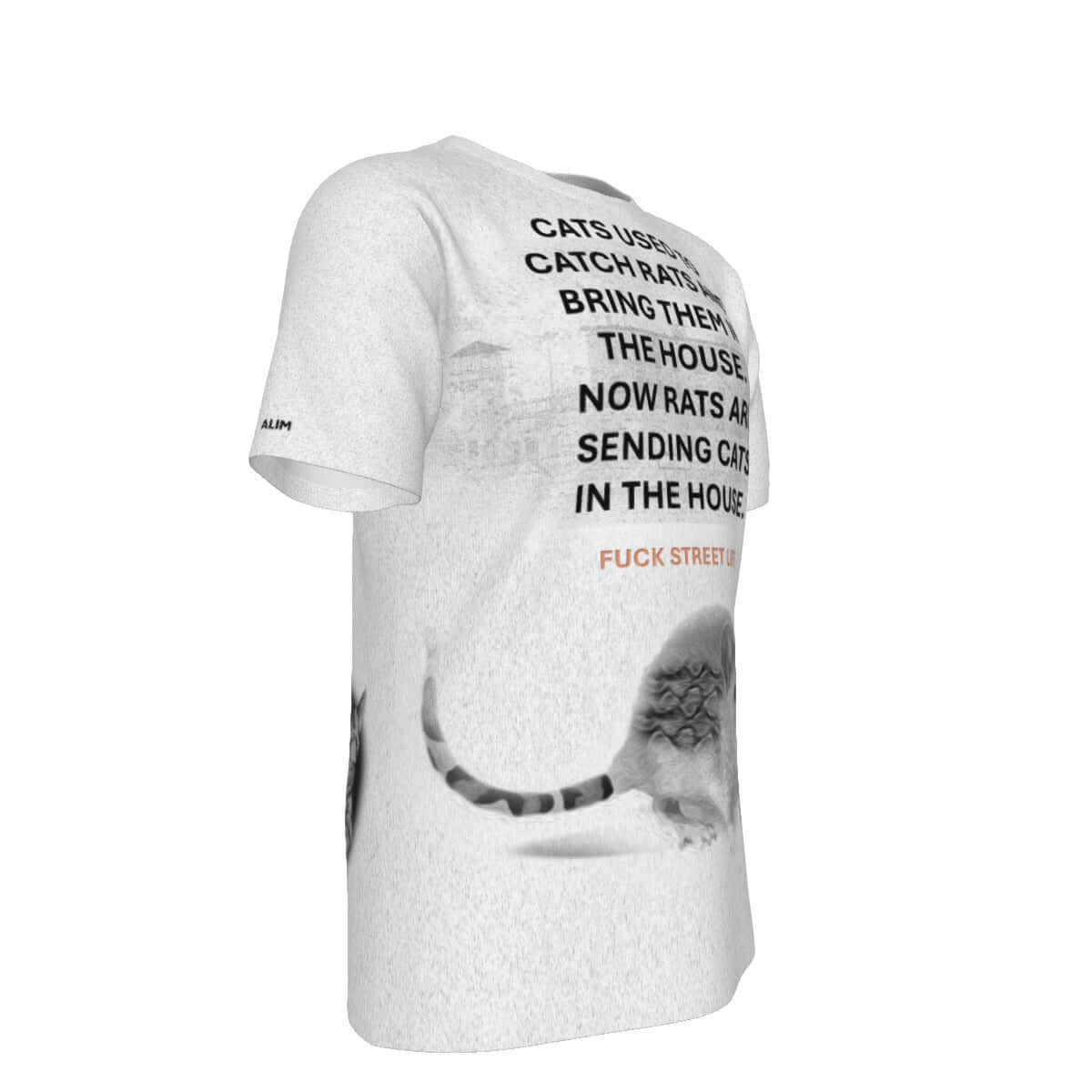 White T-Shirt With Illustration Textured Background   