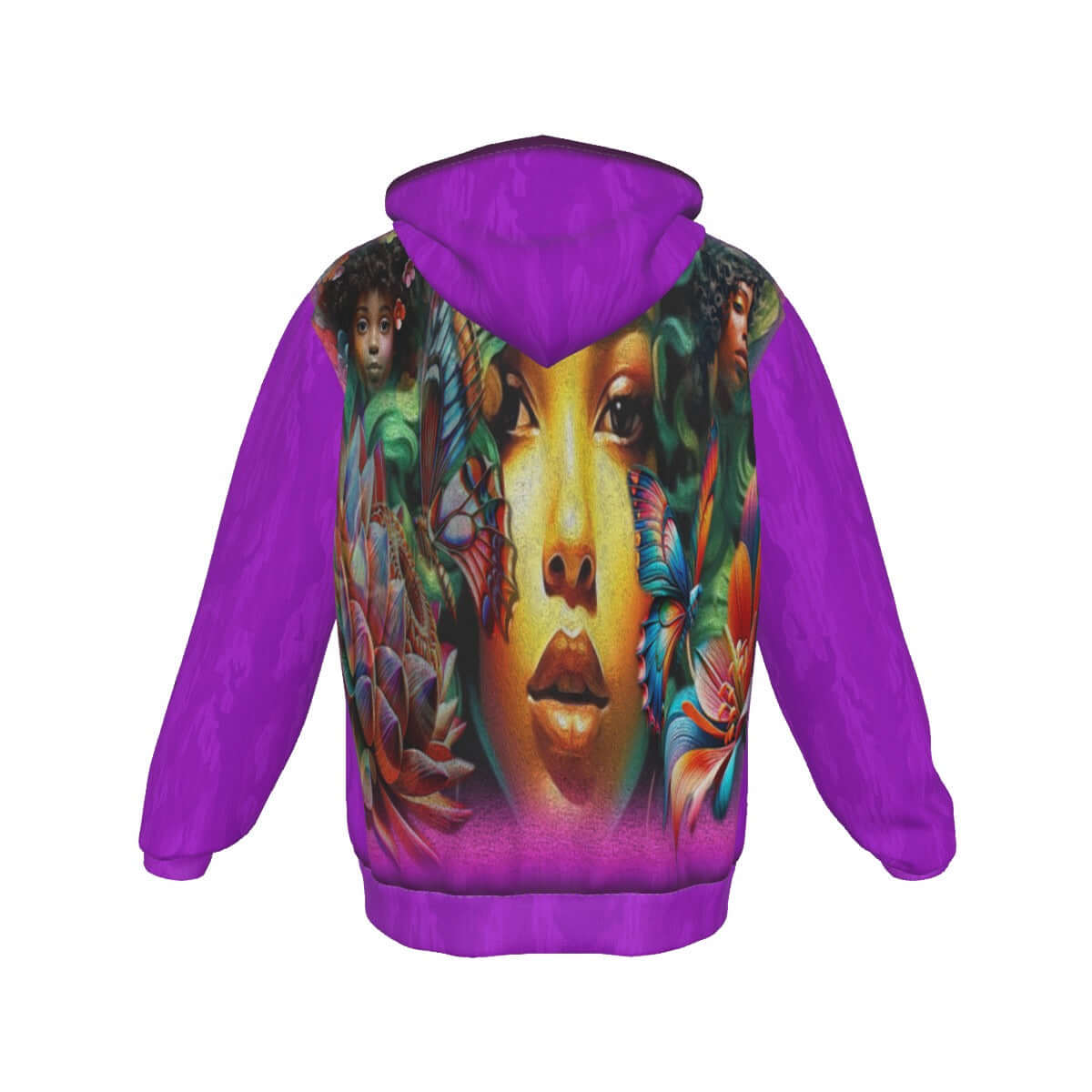 Multicolor Zip-Up Hoodie Flowers Butterflies Twine is Mine