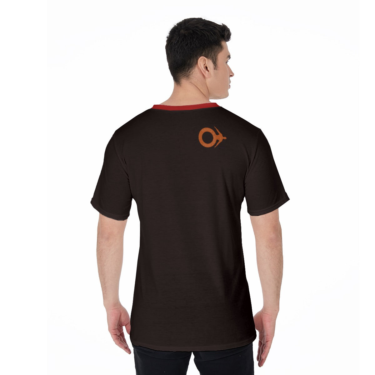 Daddy's Right Here Logo Red Collar V-Neck T-Shirt