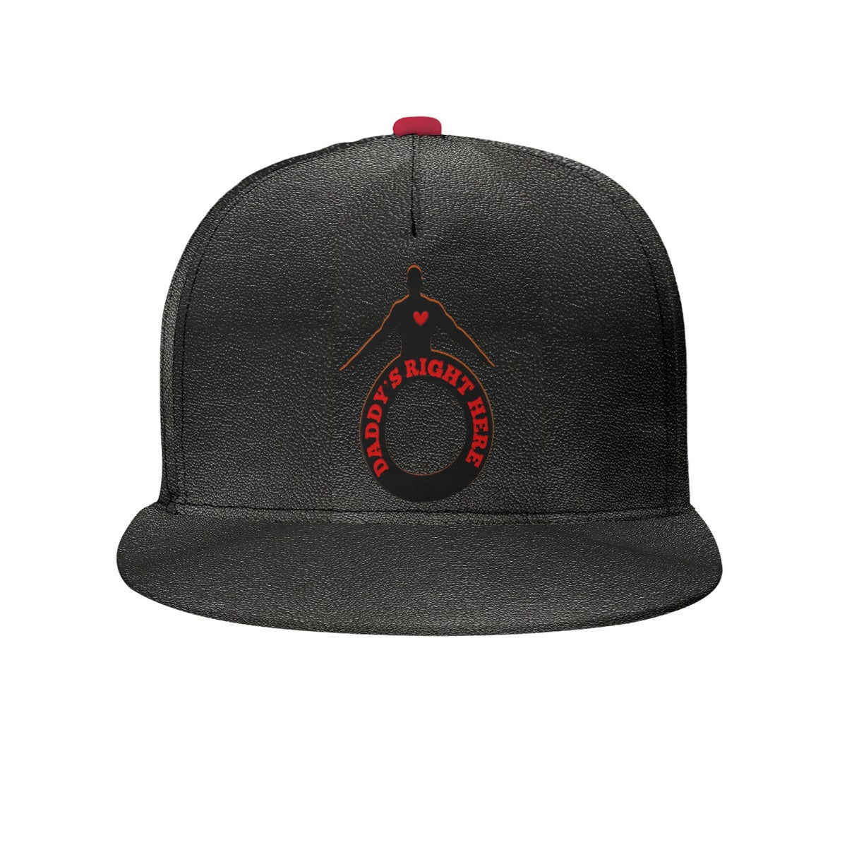 Daddy's Right Here Leather Logo Flat-Brim Baseball