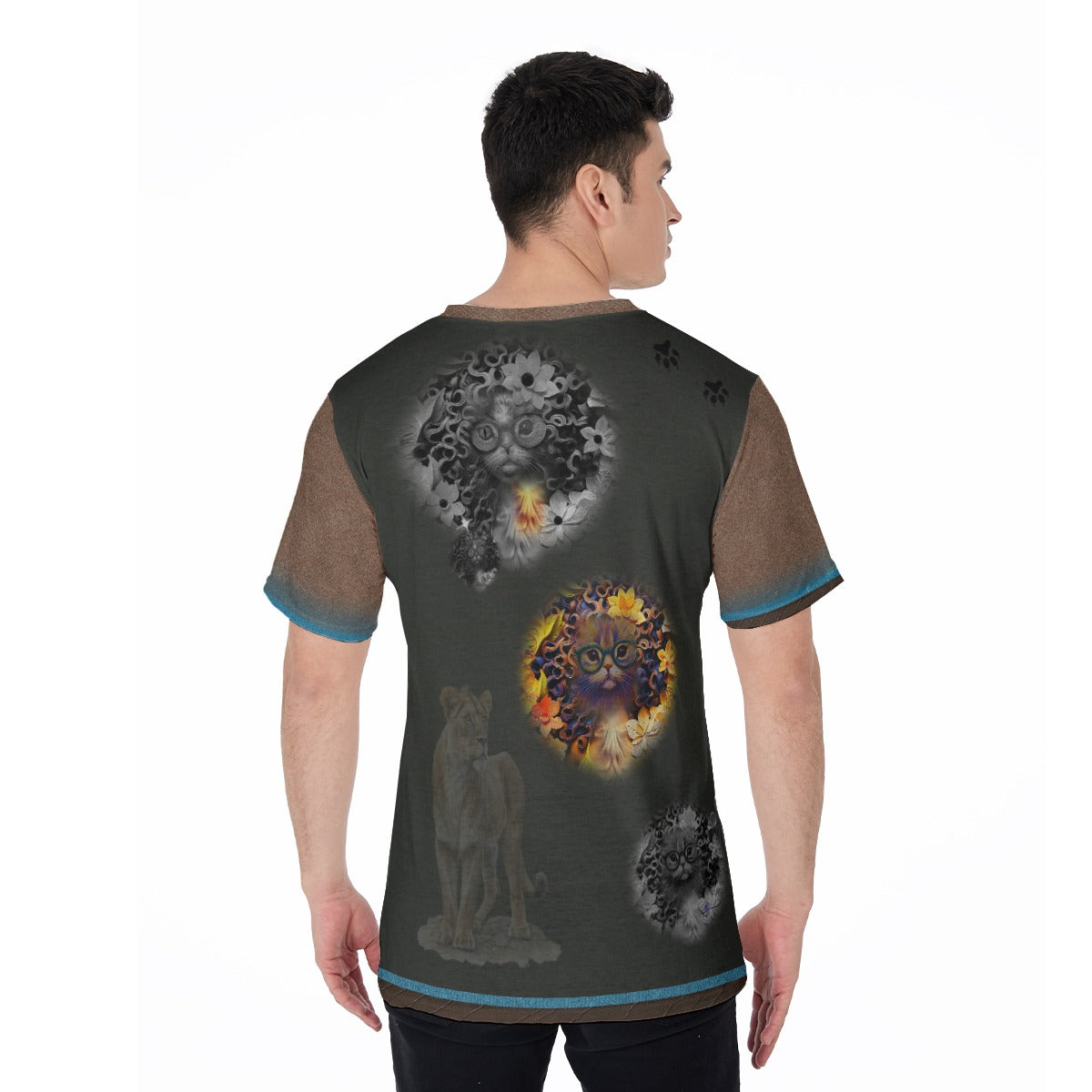 "Katz I's" All-Over Print V-Neck T-Shirt