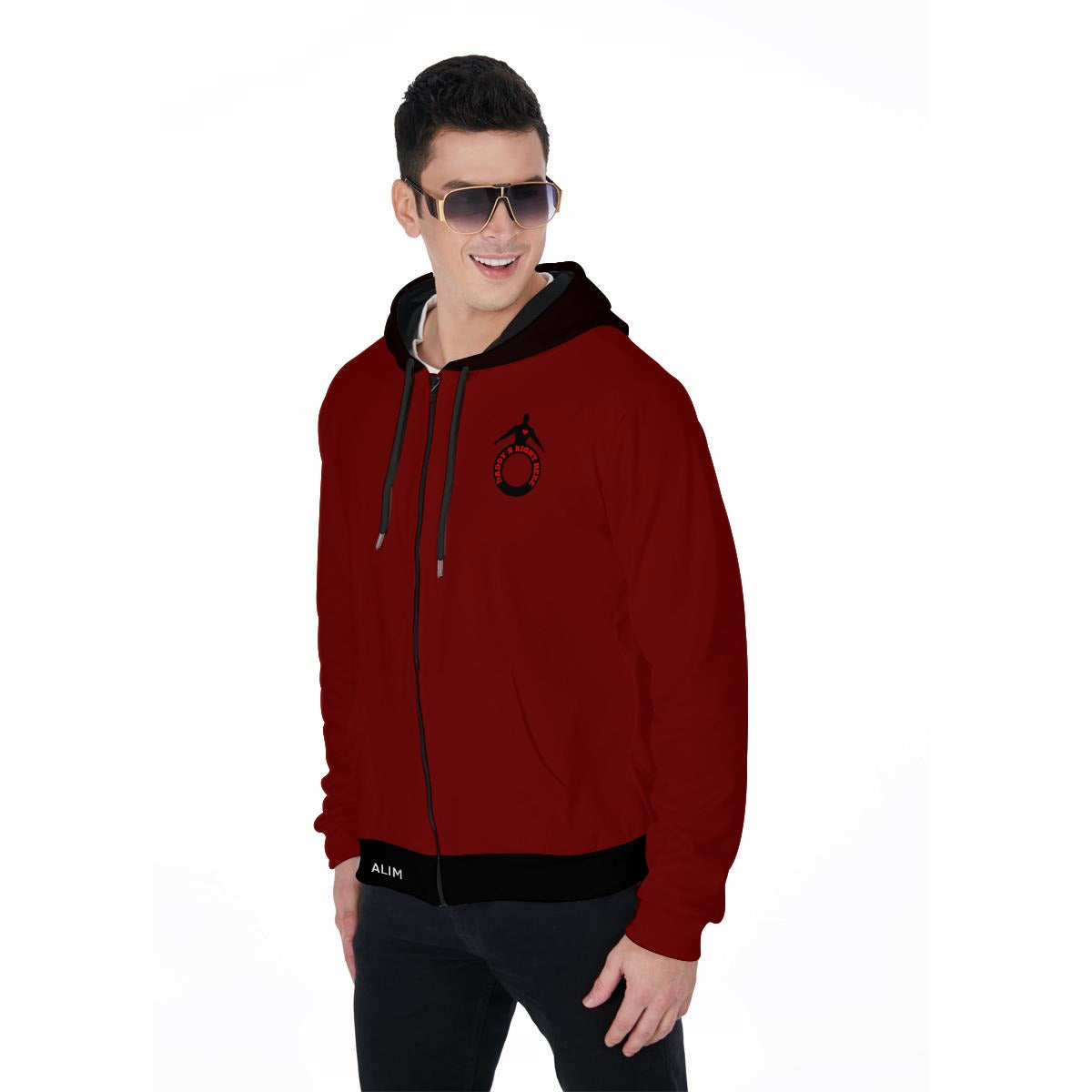Daddy's Right Here Logo Standard Zip Up Hoodie With Pocket