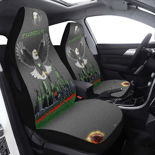 It's A Birds Life Universal Car Seat Cover featuring eagle design in a car interior