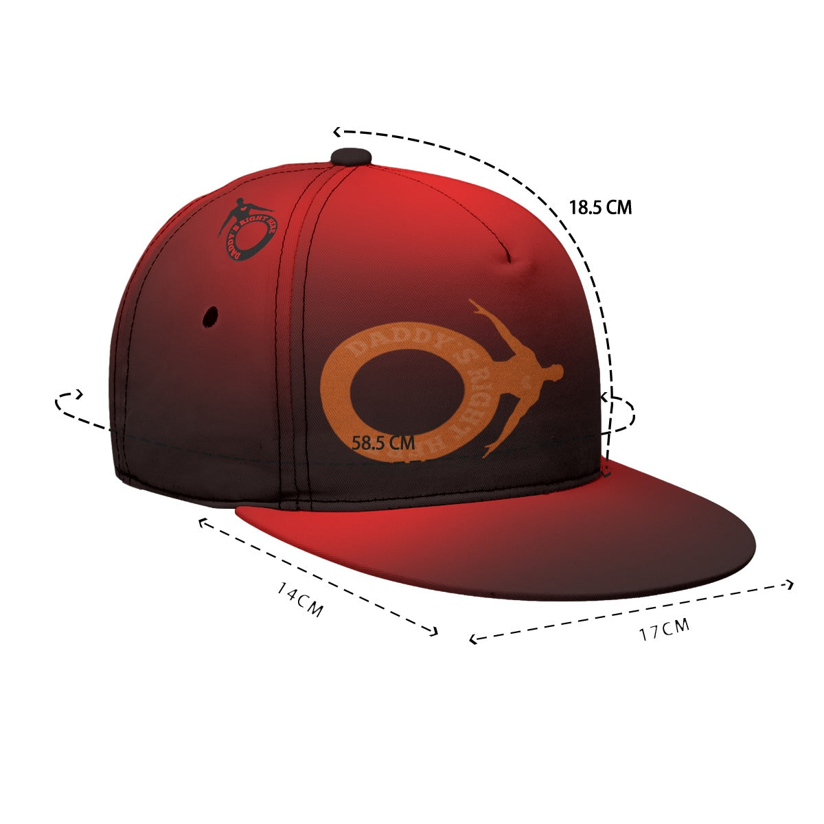 Daddy's Right Here Faded Red Flat-Brim Baseball Cap