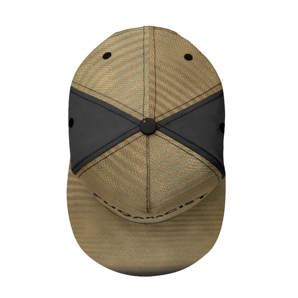 Beige and black cap on a white background