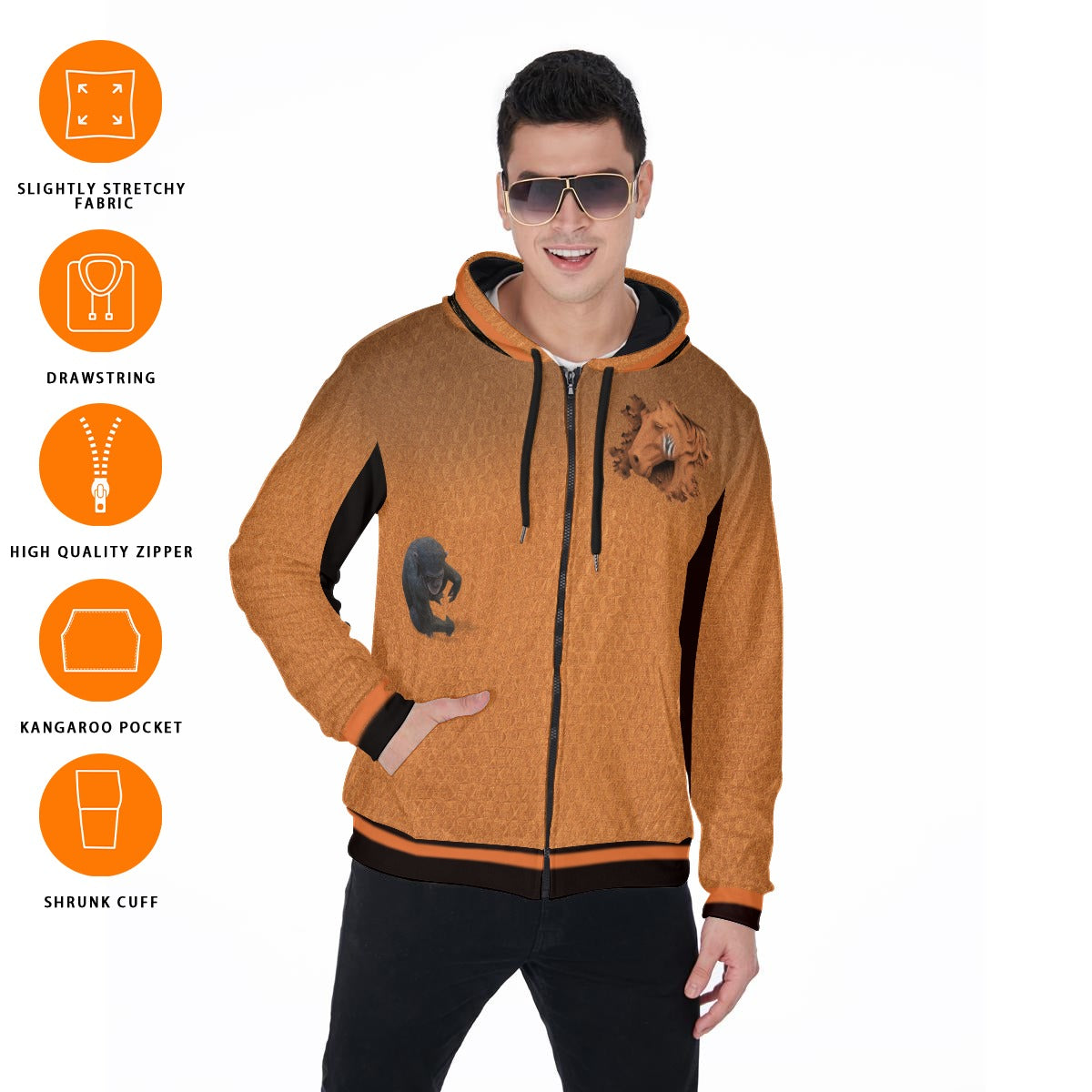 "Perspectives of Perception" All-Over Print Zip Up Hoodie