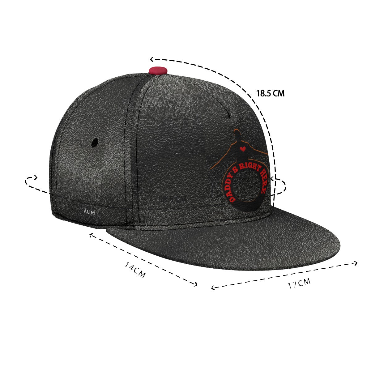Daddy's Right Here Leather Logo Flat-Brim Baseball