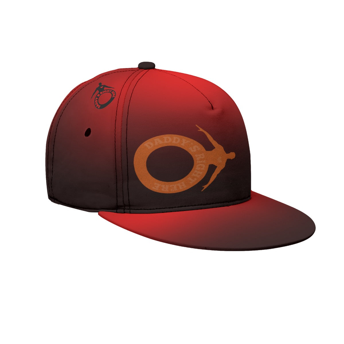Daddy's Right Here Faded Red Flat-Brim Baseball Cap