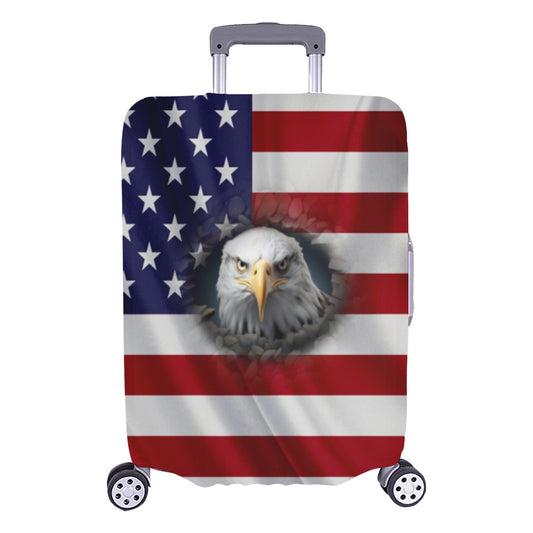ALIM4U- American Flag and Eagle 2 Luggage Cover (Large Size) (26"-28")