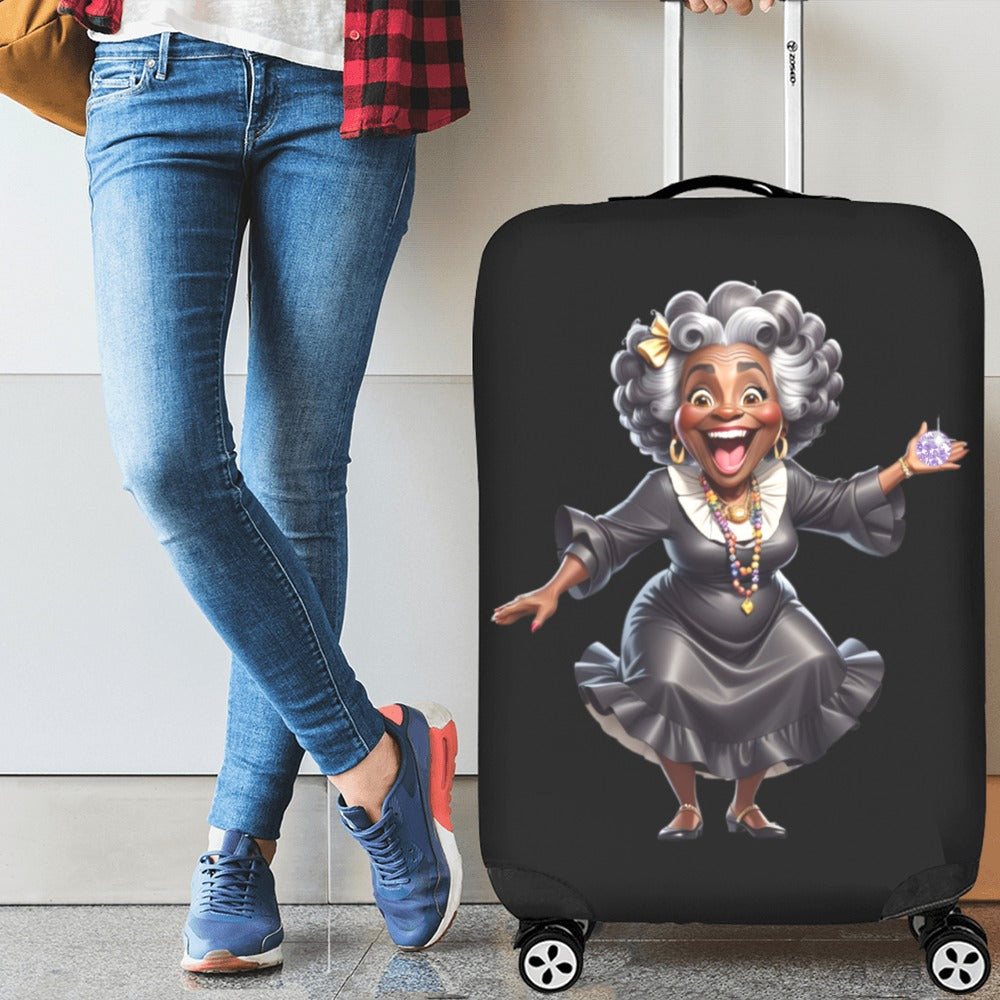 ALIM4U- Black Woman 15 Luggage Cover (Large Size) (26"-28")