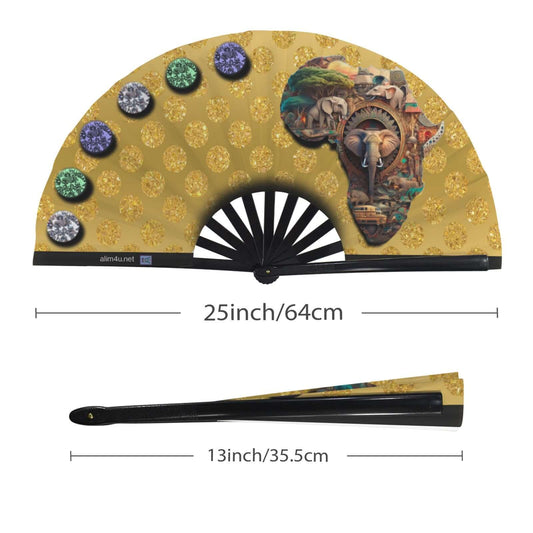 Folding Clack Fan 58 Multi Colored Floral Butterflies Design