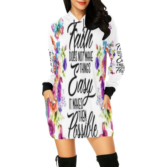 ALIM4U- Faith Women's All Over Print Hoodie Mini Dress(Model H27)