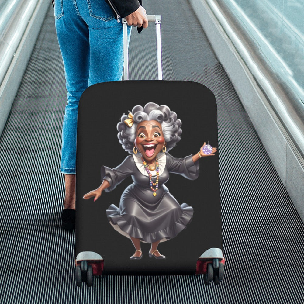 ALIM4U- Black Woman 15 Luggage Cover (Large Size) (26"-28")