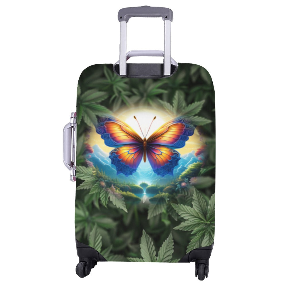 ALIM4U- Butterfly and Cannabis Luggage Cover (Large Size) (26"-28")