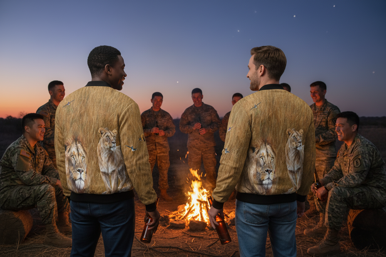 Hoodie with lion design on a white background