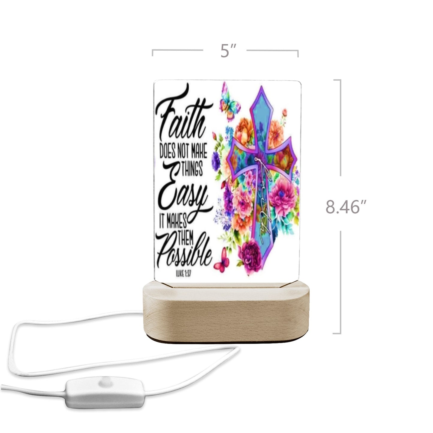 ALIM4U- Faith 1 Acrylic Photo Panel with Lighted Stand (Made in Queens)