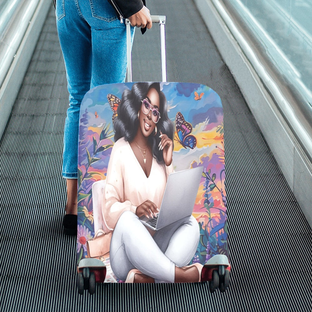 ALIM4U- Black Woman Positivity Luggage Cover (Large Size) (26"-28")