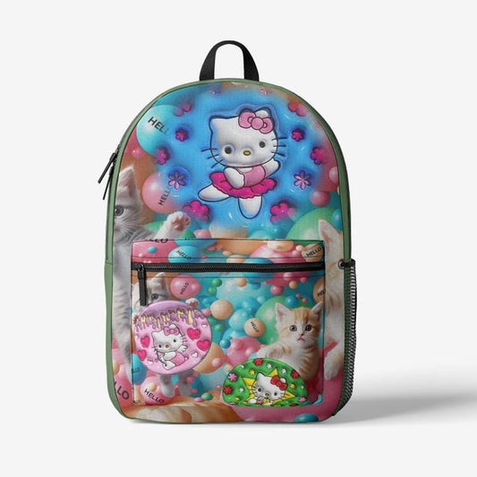 ALIM4U "Kitty" Retro Colorful Print Trendy Backpack