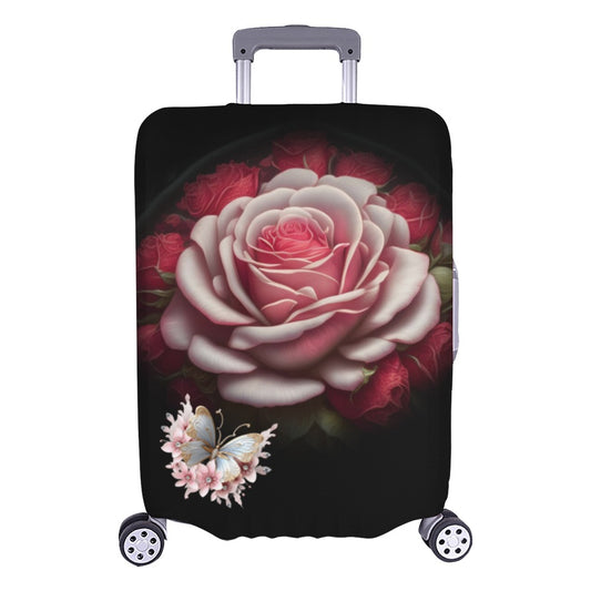 ALIM4U- Large Pink Rose Luggage Cover (Large Size) (26"-28")