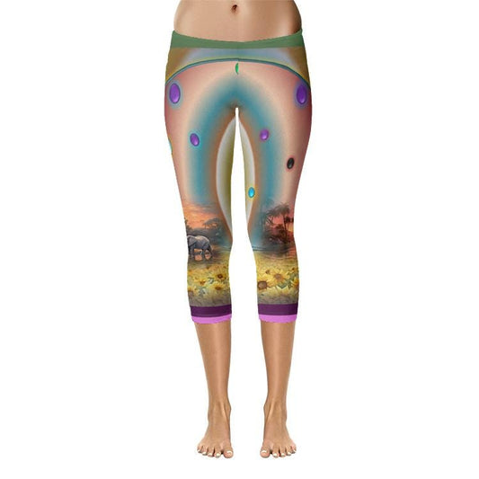 ALIM4U "Sunsational Risings" All-Over Print Capri Leggings