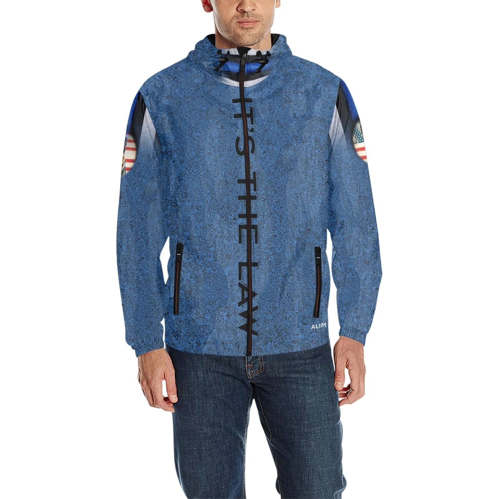 Blue Camouflage ZIp-Up Lightweight Hooded Jacket 